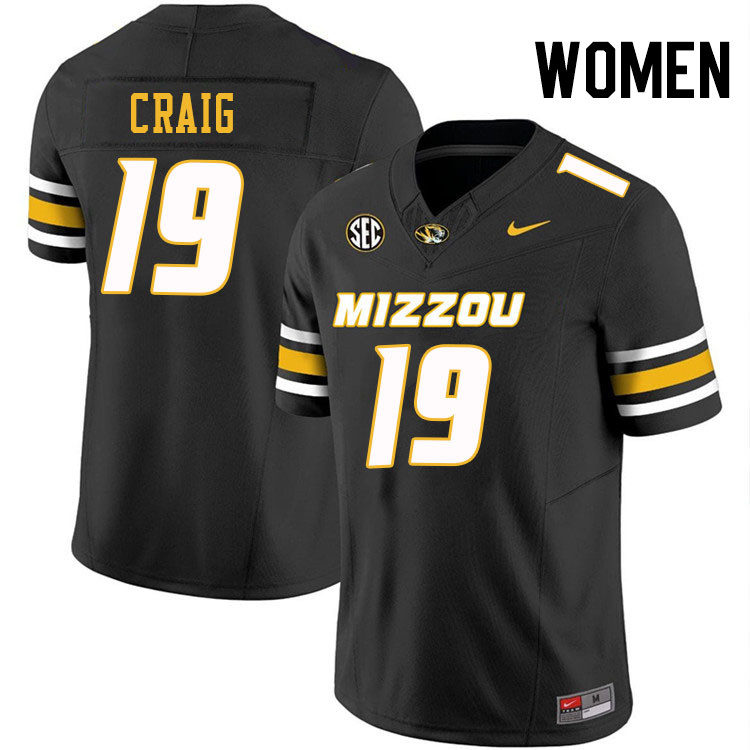 Women #19 Blake Craig Missouri Tigers College Football Jerseys Stitched-Black